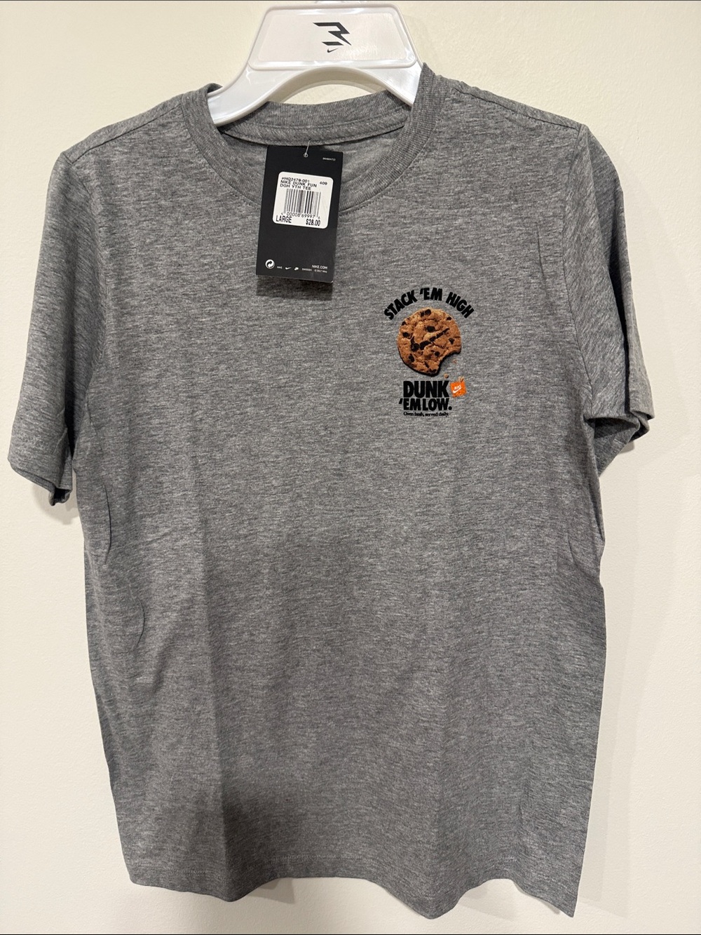 Nike Gray Short-Sleeve Graphic Tee with Cookie Logo